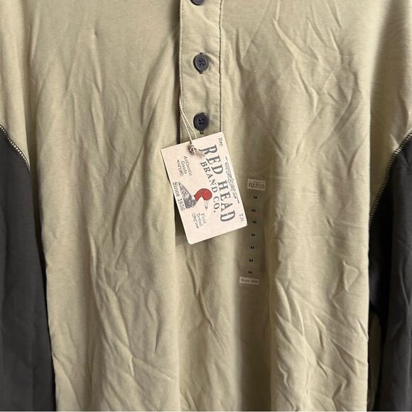 Red Head Two‎ Tone Army Green Raglan Style Long Sleeve Med NWT - Picture 5 of 9